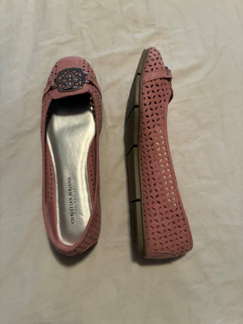 Christian Siriano Payless Dusty Rose Pink Laser Cut Loafers Flats Size 11 NWT